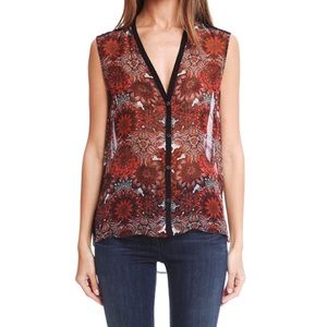 Helmut Lang Sleeveless Blouse Red/Black Small